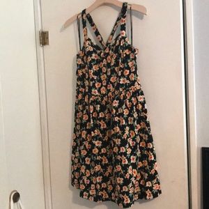 Plus Cross Back Floral Dress